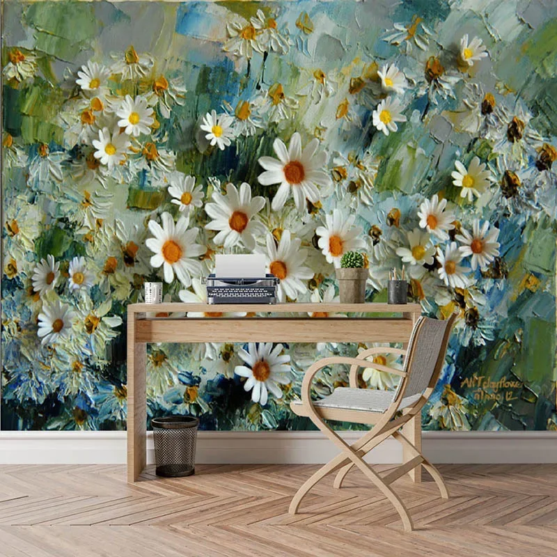 

Custom 3D Photo Wallpaper Murals Floral Stereoscopic Oil Painting Living Room TV Backdrop Wall Papers Home Decor Prints Wall Art