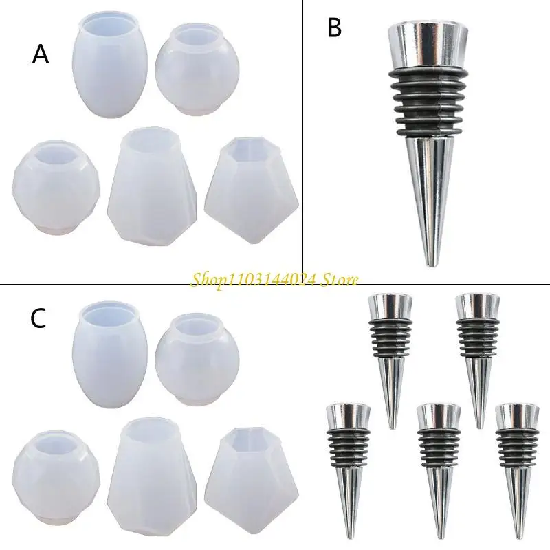 N5KE Sphere-shape Silicone Molds for Making Soap Wine Sealer Bottle Stopper
