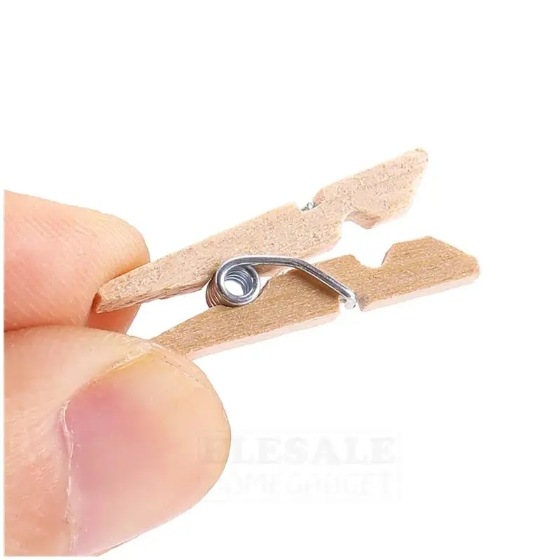 Mini Clips de madera para manualidades, pinzas para fotos decorativas hechas a mano, pinzas para ropa, clavijas de decoración para el hogar y la