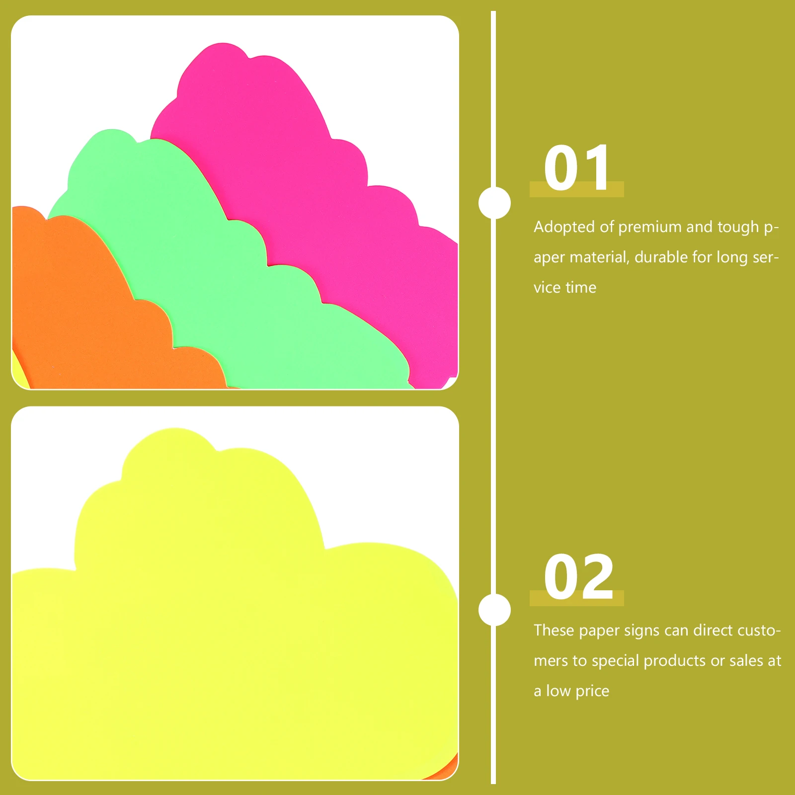 

40pcs Tags Creative Paper Commercial Paper Tags For Supermarket Retail Store Market Commodity Price Labels Bright Color
