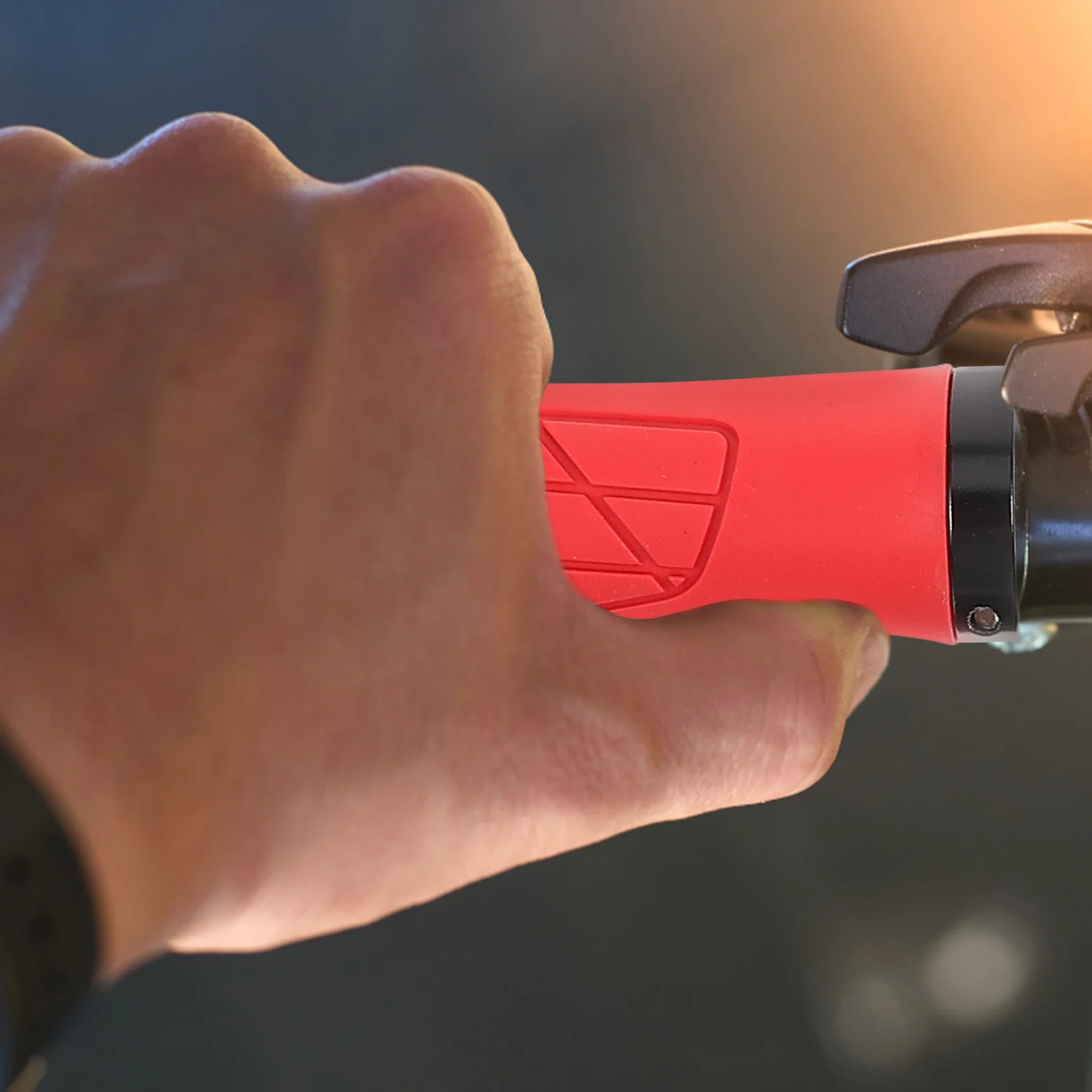 

Non slip Handlebar Grips Red Bike Covers Anti Vibration Cycling Accessories Rubber Sweat Absorption Durable Mountain Bike