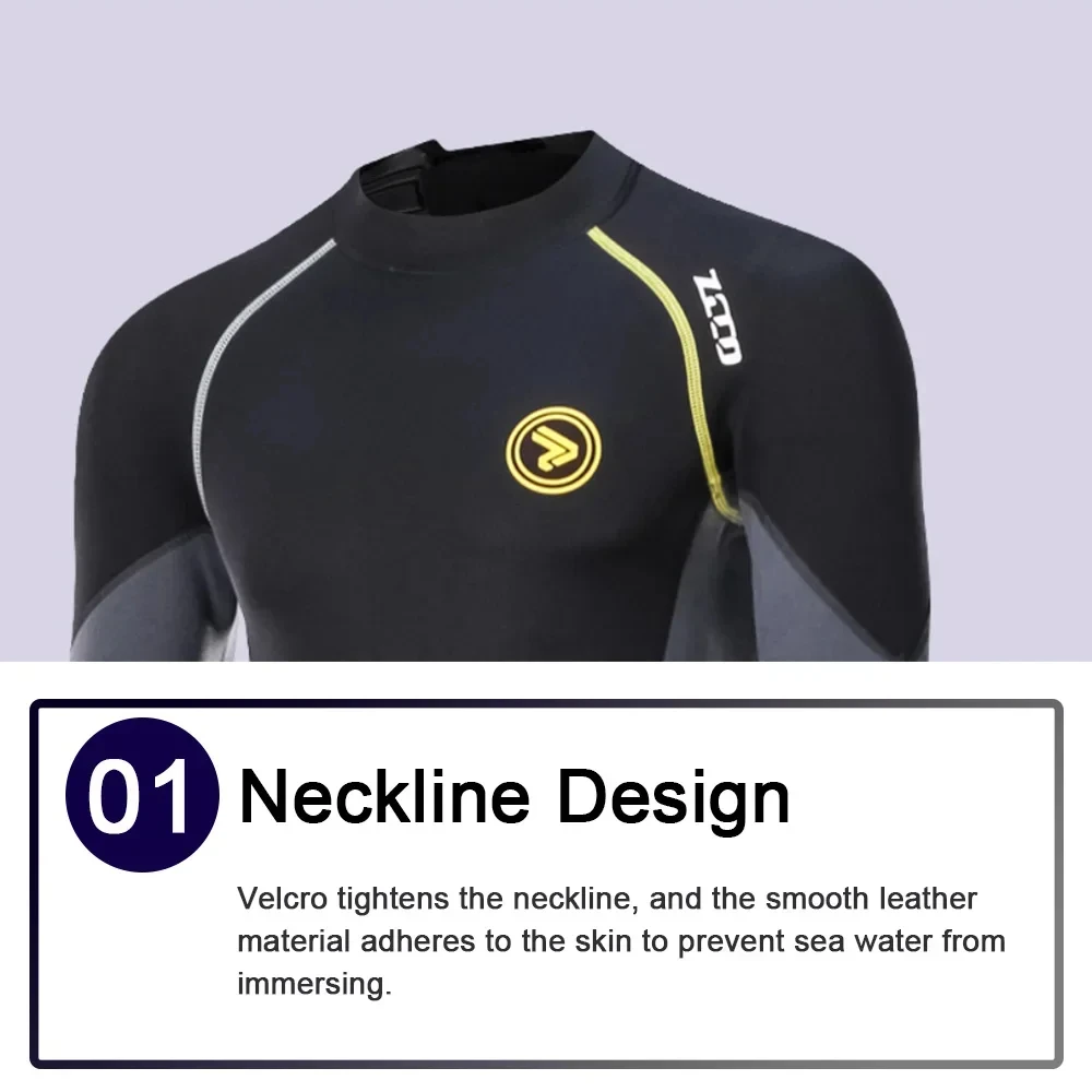 ZCCO 1.5MM Neoprene Wetsuit Men Snorkeling Surfing Coat Winter Deepwater Thermal Swimwear Women Diving Jacket Scuba Spearfishing