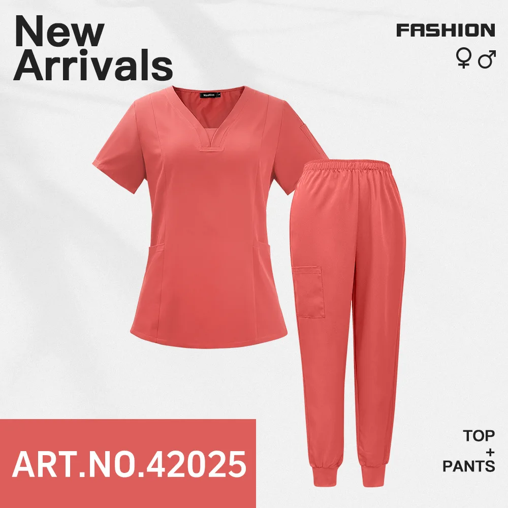 

Slim Fit женская медицинская униформа, наборы скрабов для больниц, хирургические халаты, аксессуары для медсестер, стоматологическая клиника, спа-лаборатория, спецодежда, одежда