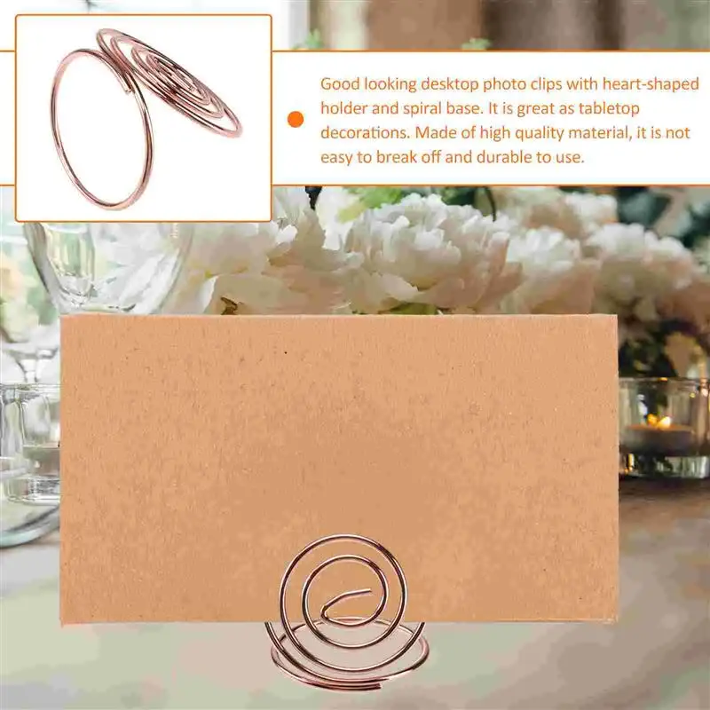 ハート型名刺入れ、ペーパークリップ、メニューホルダー、ゴールデンテーブルナンバーホルダー、24個