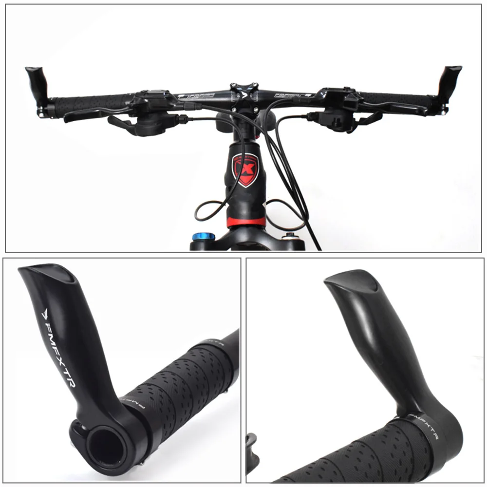 Bicycle Handlebar Aluminum Alloy Mtb Bike Grip Handle Cover Horn Design Rest Anti-slip Adjustable 1 Pair Bike Accessories