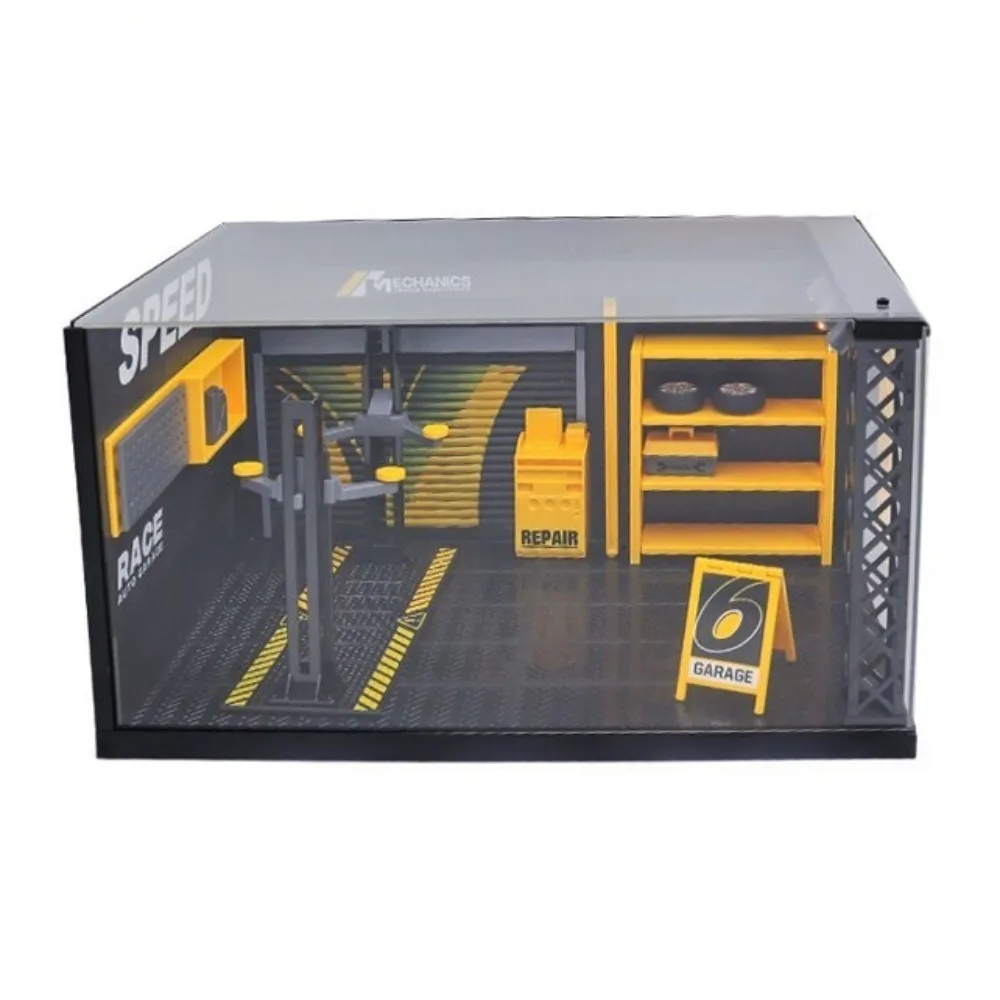 

1:24 1:32 Scale Lighting Parking Lot DlY Scene Miniature Car Garage Model Simulation Diecast Alloy Car Model Display Kids Toy
