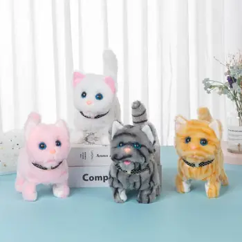 Lindo mascota electrónica Control de voz Robot gato Meow gato juguete gato caminando muñeco de peluche gato de simulación