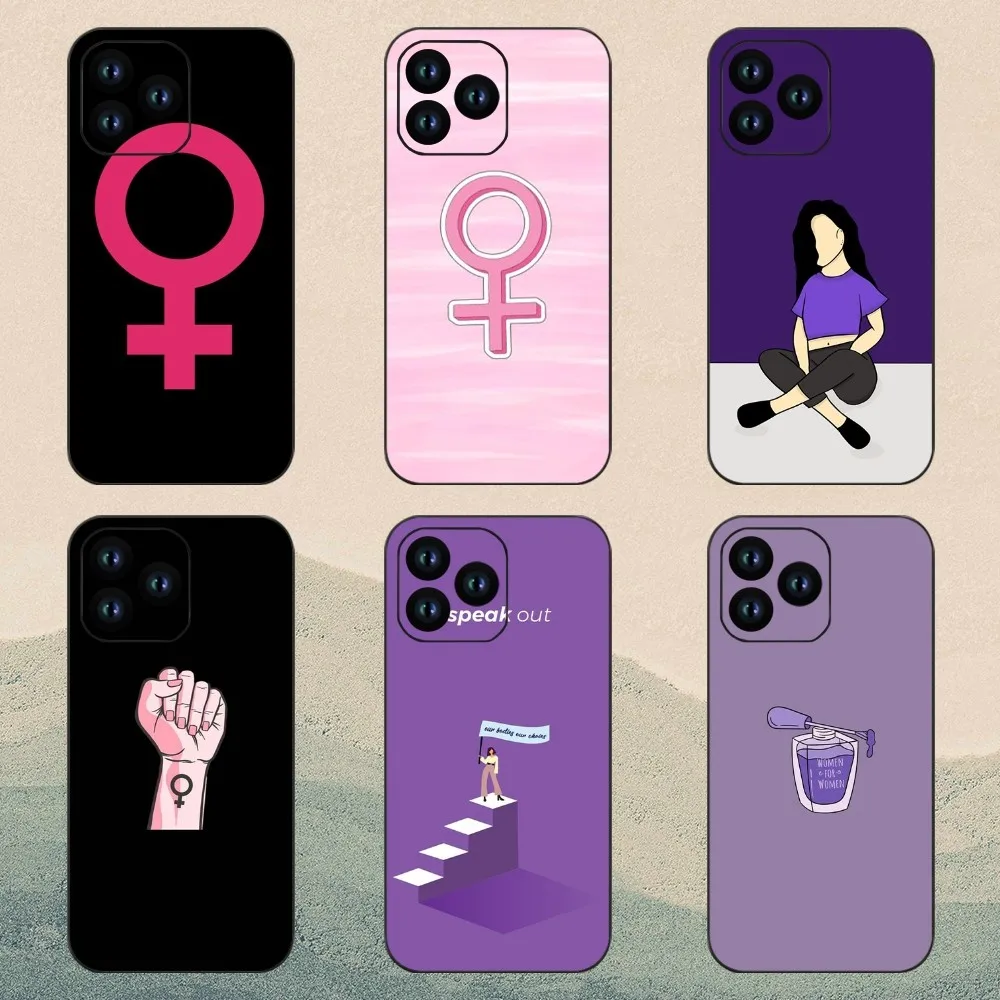 Феминистский Роскошный чехол для телефона для iPhone 11 12 13 14 15 Mini Pro XS Max X S Plus XR