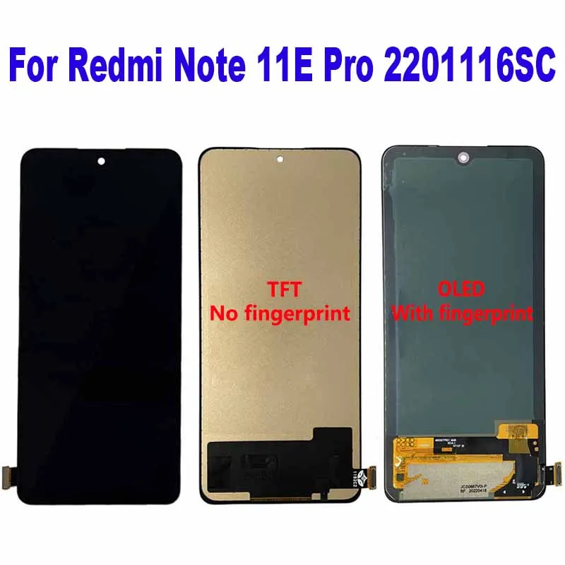 

For Redmi Note 11E Pro 2201116SC LCD Display Touch Screen Digitizer Assembly