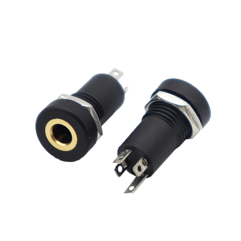 【5PCS】Headphone interface PJ392A PJ391 3.5MM audio and video socket stereo vocal cord nut internal screw tooth 3PIN 4PIN