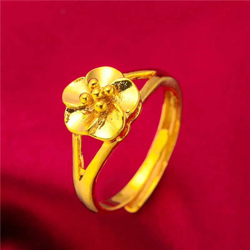 ANIID Äthiopien Dubai Blume Gold Farbe Arabische Ringe Resizable Für Frauen Hochzeit Schmuck Afrikanische Party Geschenk Nigerianischen Schmuck – Detail 13