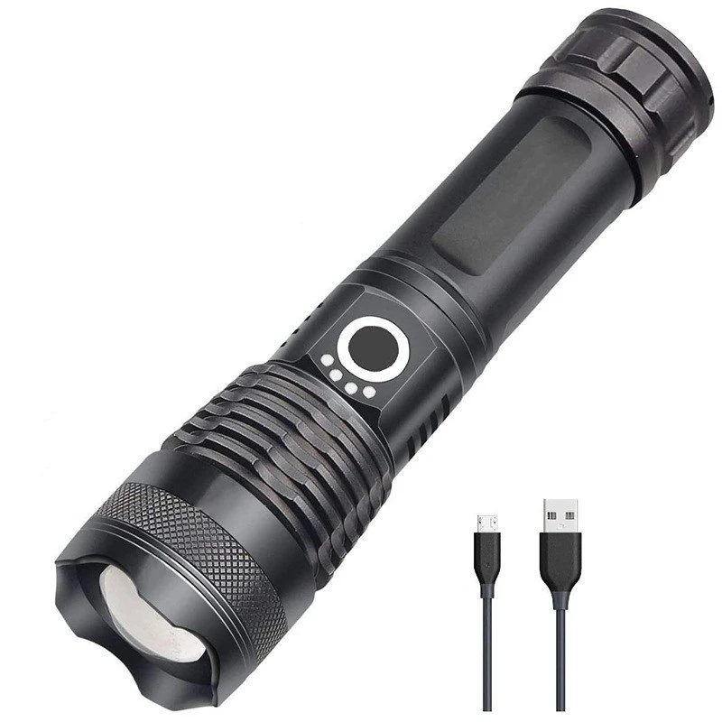 Светодиодный фонарик XHP50 высокой мощности, аккумуляторный, 4 ядра, Ручной Usb-фонарь с зумом для кемпинга, улицы и чрезвычайных ситуаций