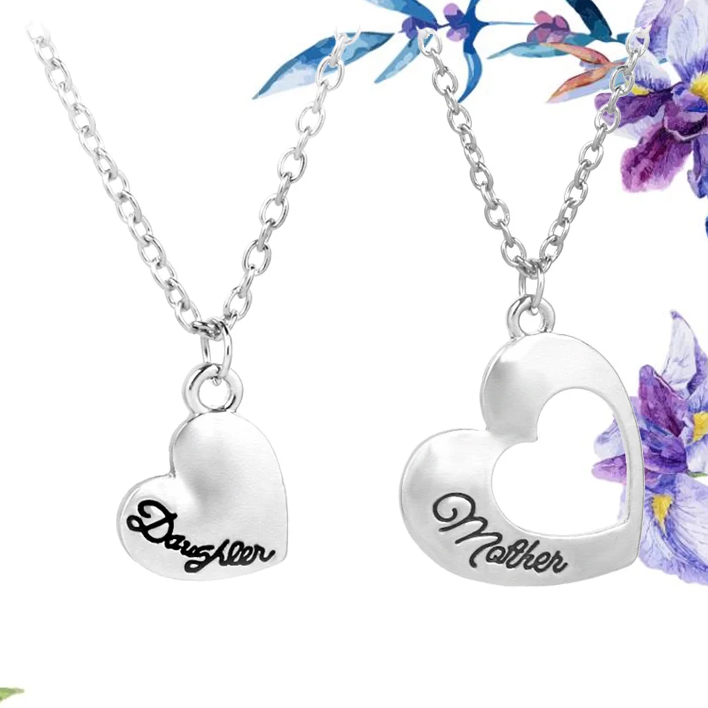 

2Pcs Matching Necklaces Alloy Necklace for Mom Daughter Necklaces Daughter Pendant Gifts Non Tarnish