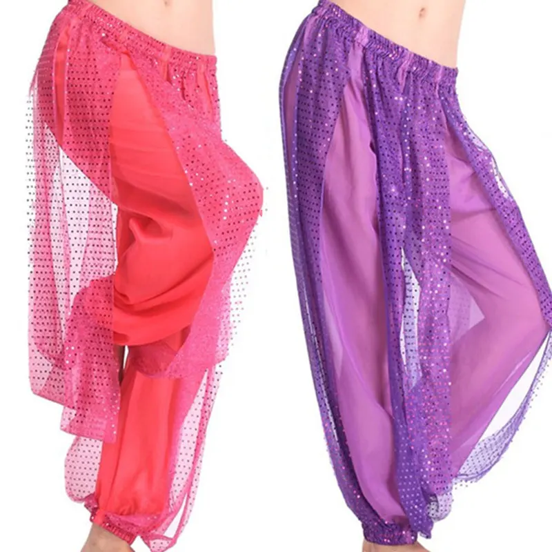 Adult Egyptian Casual Modal Harem Pants Lady Glitter Belly Dance Practice Pants Yoga Suit Long Trousers Bloomers Dancewear