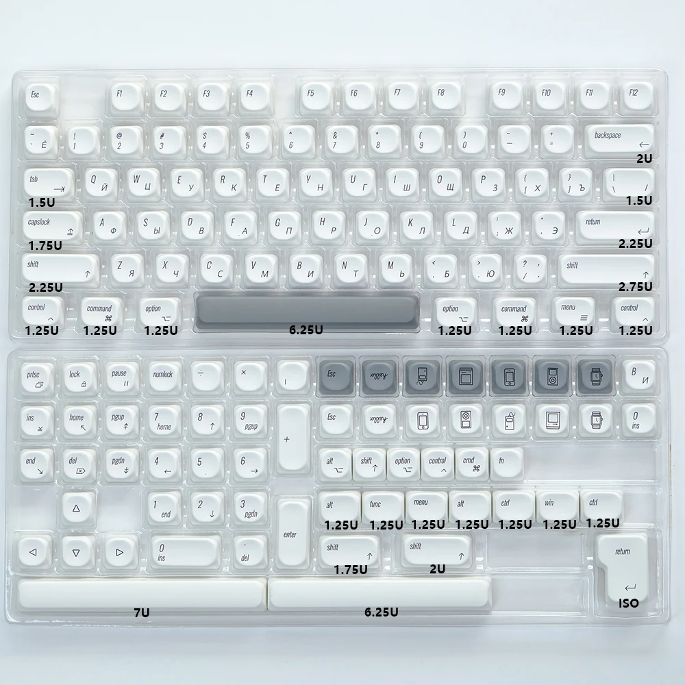 Kbdiy 138 Toetsen/Set Koa Profiel Mac Stijl Keycaps Pbt Russische Koreaanse Keycap Voor Mechanische Keyboard Gaming Retro Key Caps Gmk67