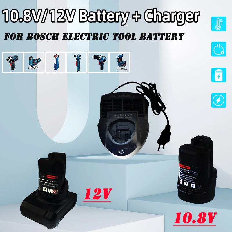 3000mAh 10.8V 12V  Battery For Bosch BAT412A BAT414 BAT411 BAT412 D-70745GOP 2607336014 Li-ion Tool batteries Rechargeable