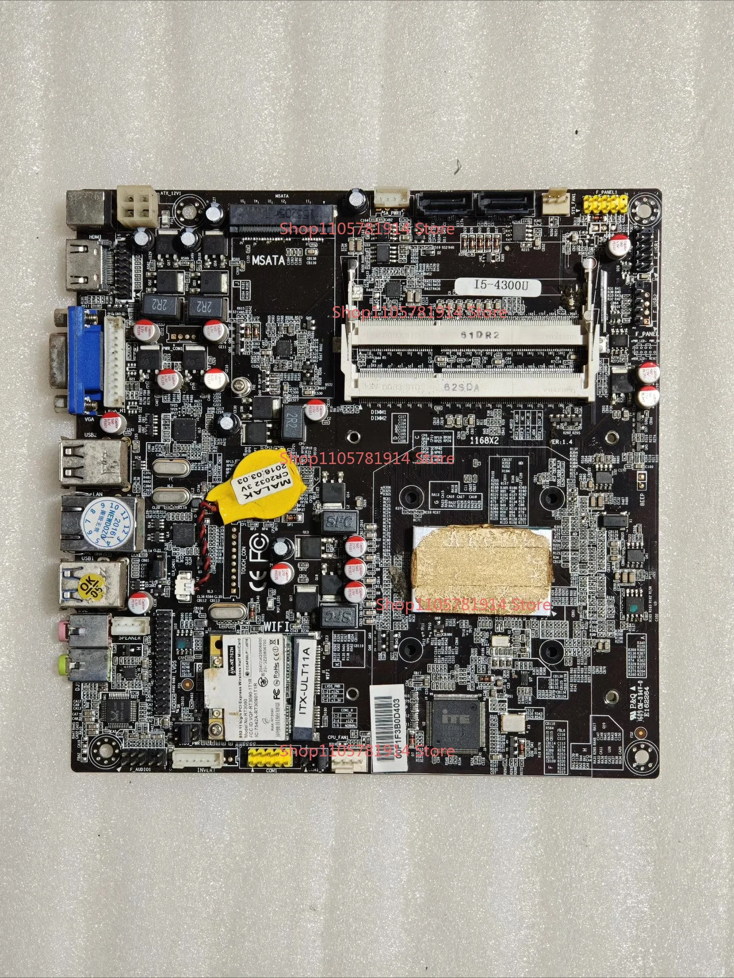 For 1168X2 V1.4 All-in-one Computer Small Main Board, Specification 17x17, I5-4300U Processor