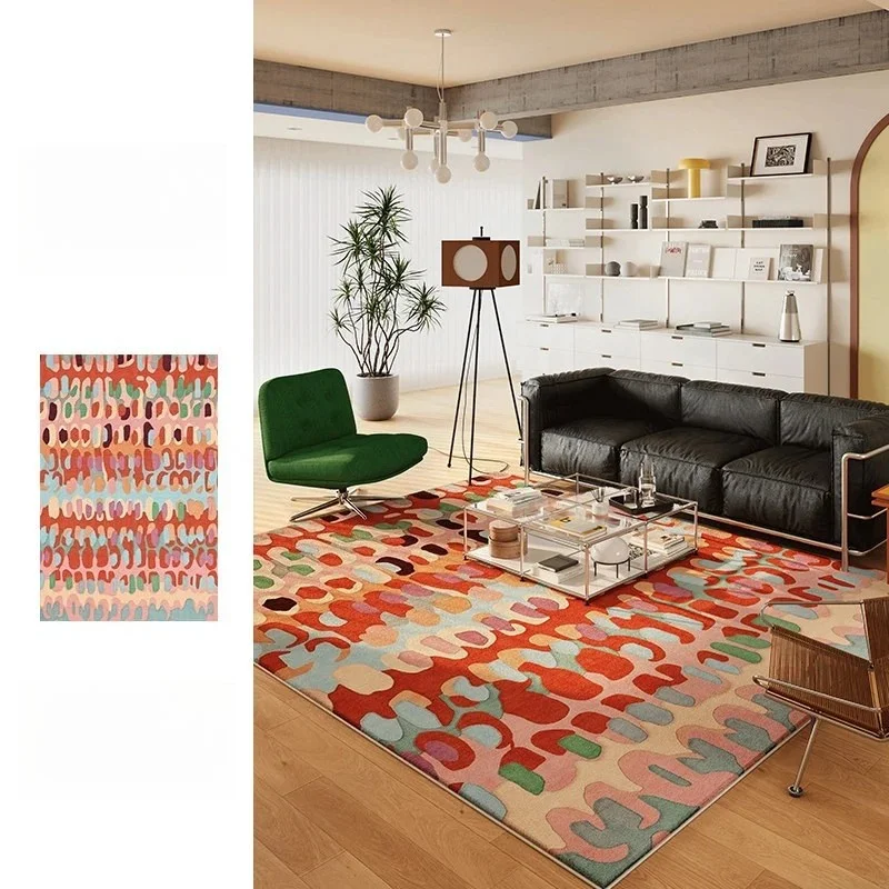 VIKAMA Dopamine Color Rug Non-Slip Soft Large Area Washable Mat For Living Room Bedroom Decor Home Decoration