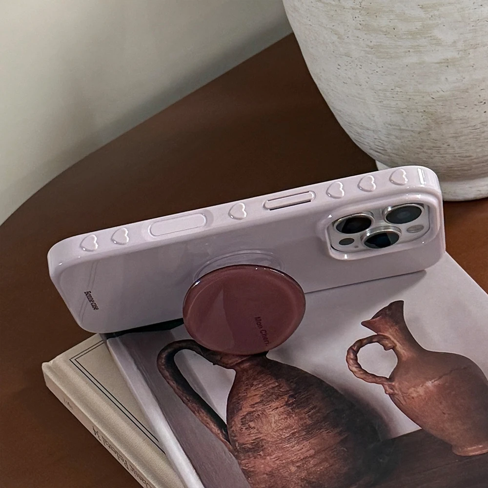 حافظة هاتف أرجوانية لطيفة لهاتف آيفون 13 15 14 16 17 برو ماكس غطاء خلفي ناعم ورائع مقاوم للصدمات مع حامل حامل حامل #5