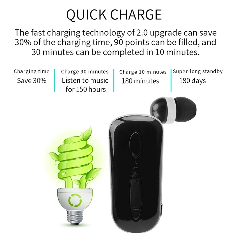 سحب الحبل قابل للسحب K36 سماعة رأس بخاصية البلوتوث Lavalier Earplugs Business Universal Headset-ABDQ