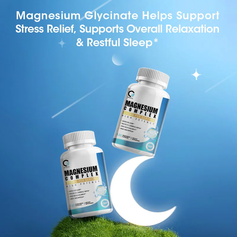 Triple Magnesium Complex | 200Mg of Magnesium Glycinate, Malate, & Citrate for Muscles, Nerves, & Energy | High Absorption