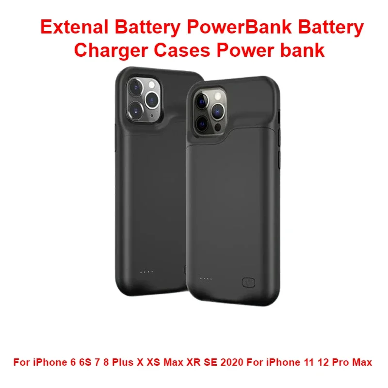 

For iPhone 6 6S 7 8 Plus X XS Max XR SE 2020 For iPhone 11 12 Pro Max Extenal Battery PowerBank Battery Charger Cases Power bank