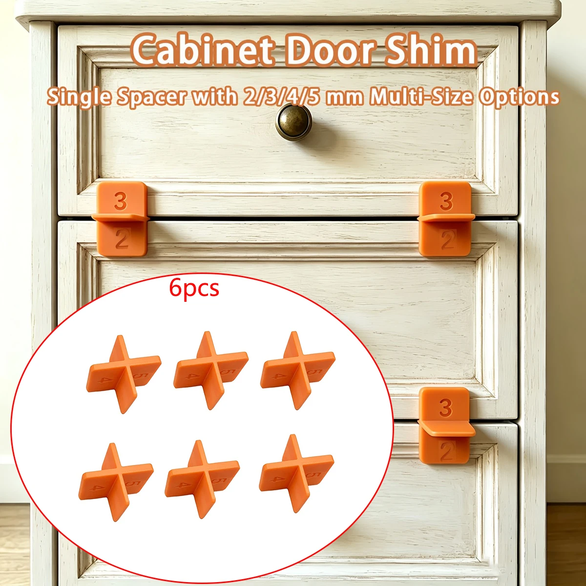 6Pcs Four-In-One Drawer Spacers (Each Spacer Contains 2/3/4/5mm Spacers), Cabinet Door Spacers, Drawer Sealing Strips, Cabinet Door Sealing Strips, Wood Board Connection Angle Sealing Strips, Wood Board Connection Corner Brackets, Suitable for Various Common Materials, Can Be Used to Fill 2/3/4/5mm Gaps, Drawer Repair, Drawer Tracks, Woodworking Sealing Strips, Sealing Strips, Woodworking Spacers, Spacers, Essential for Home Renovation