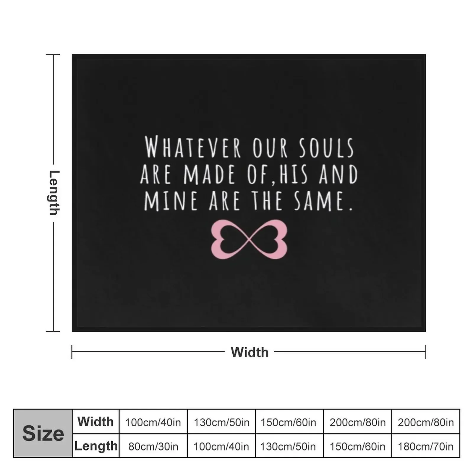 Whatever our souls are made of | After Hessa Quote Black Variant Throw Blanket halloween Comforter Custom Blankets