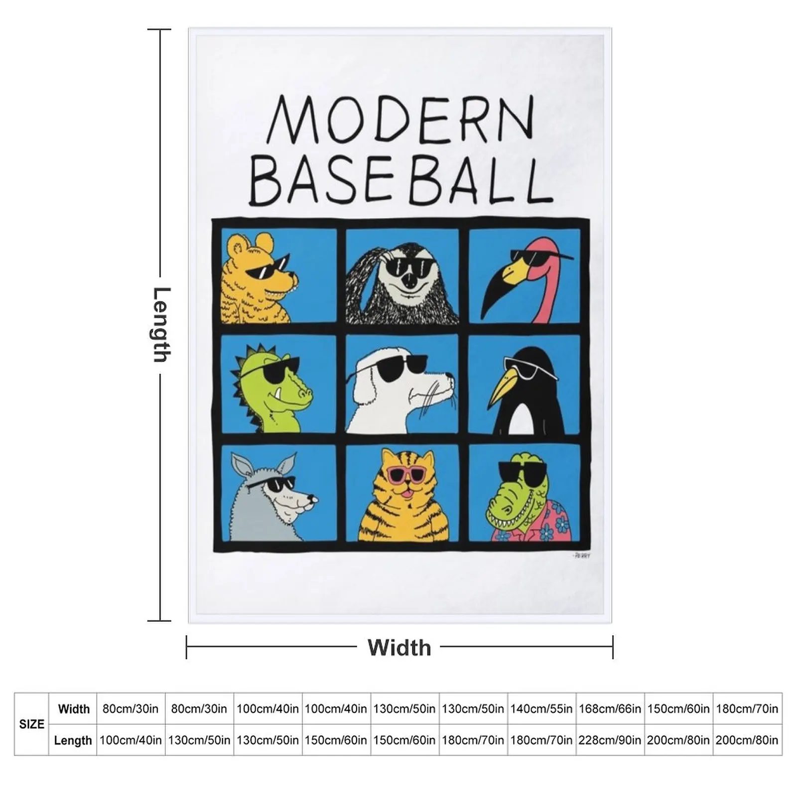 Modern Baseball Animal Bunch Throw Blanket warm winter Comforter Kid'S Blankets