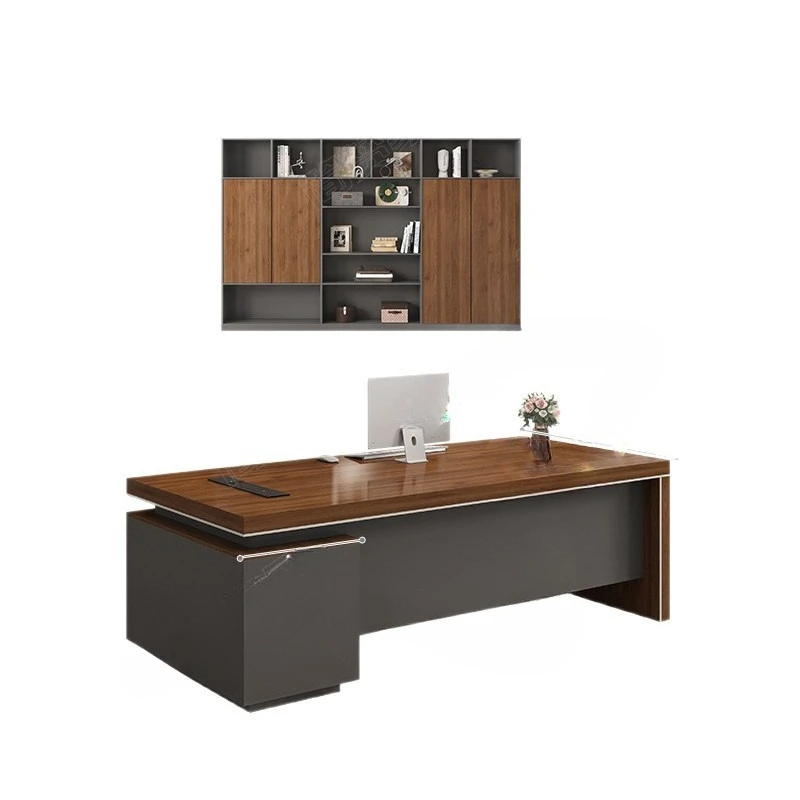 

Атмосферный босс, простой современный стол для менеджера, стол для руководителя и комбинированный стул для офиса, президент, большой стол