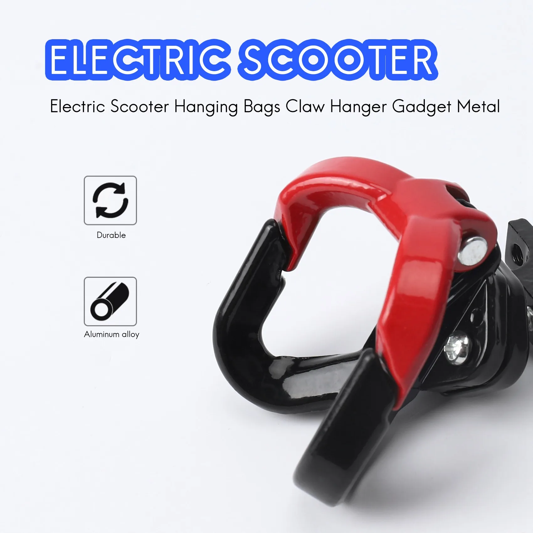 Electric Scooter Aluminum Bags Double Hook for Ninebot Max G30 Scooter Hanger Gadget Claw Red