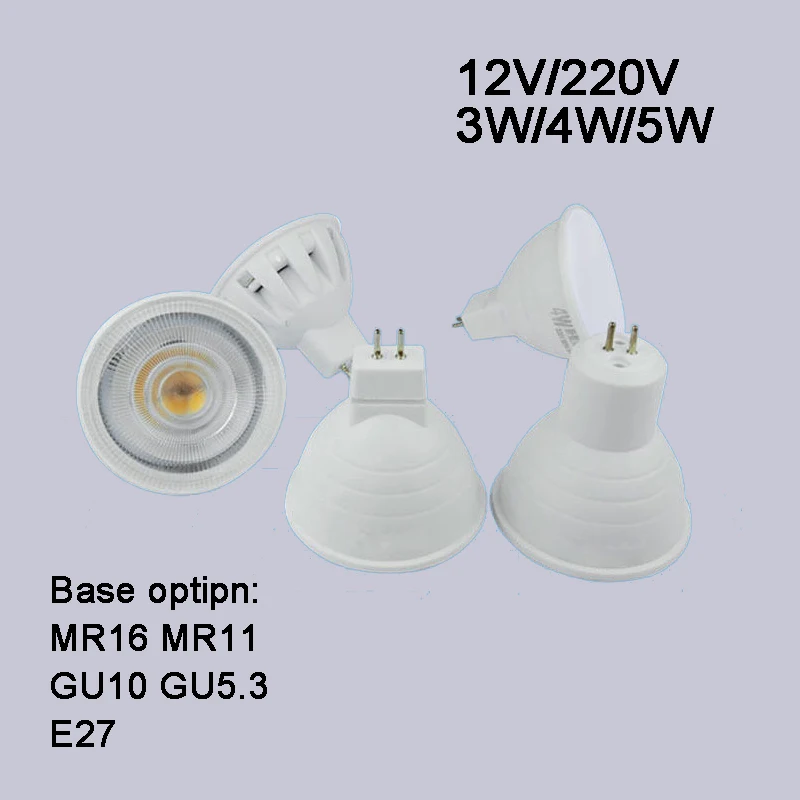 

LED Bulb Lamp Cup Light E27 E14 MR16 GU5.3 GU10 AC 220V AC/DC 12V High Brightness Spotlight