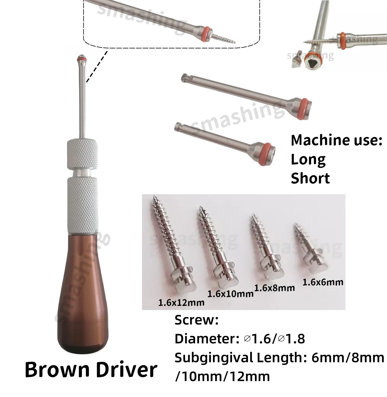 Temporary Anchorage System Mandrel Implants - Mini Micro Screws with Handpiece Key for Precise Orthodontic Applications