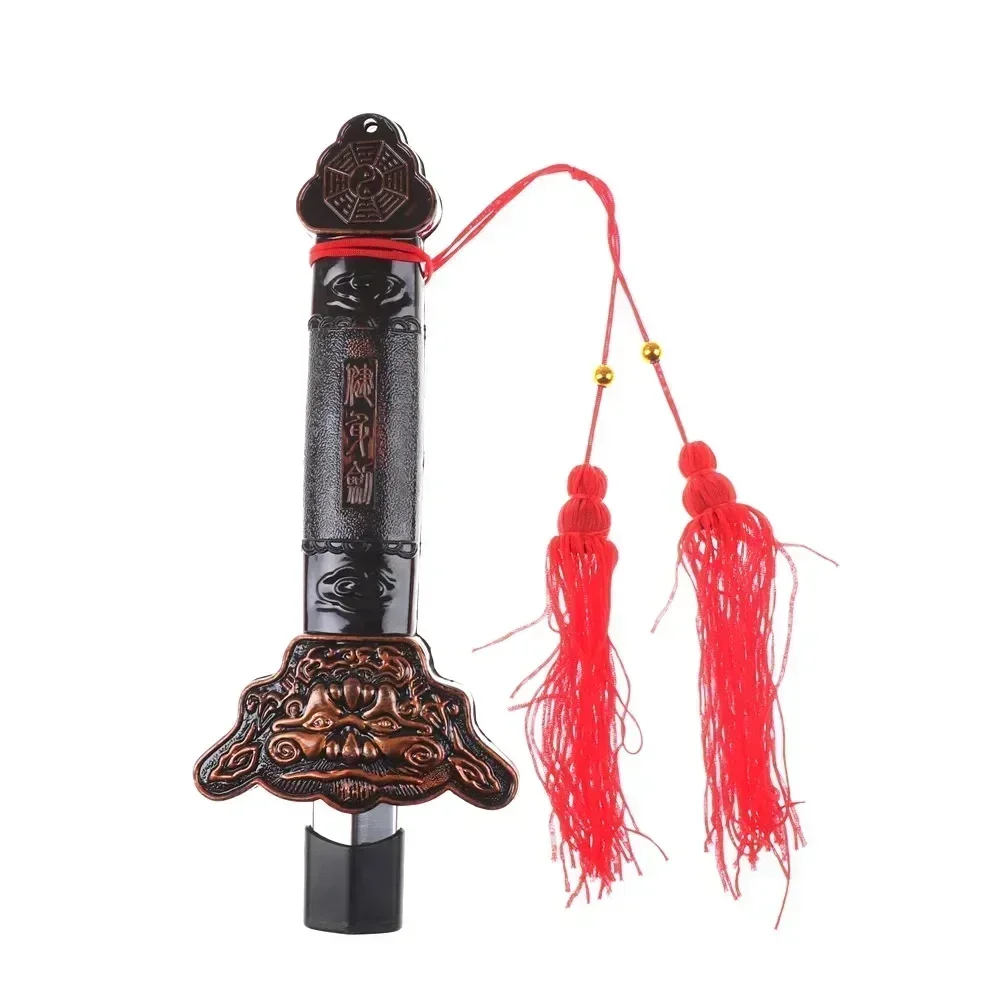 Halloween Kung Fu Prop Sword, 86cm Chinese Ancient Style Tai Chi Cosplay Prop Sword With Red Tassel For Party Costume Decoration
