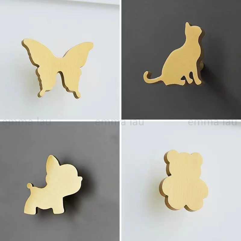 الصلبة النحاس مقبض كابينة مقبض درج الباب محظوظ النحل القط شكل خزانة مقابض ثقب واحد خزانة المطبخ خزانة الأحذية سحب