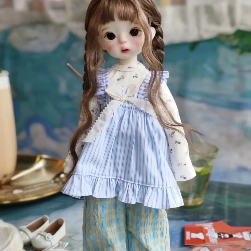 Ropa para muñeca Bjd de 30cm, traje encantador de manga larga + pantalones largos, juguetes para niña, accesorios para muñecas para jugar a las casitas, sin muñeca, 1/6