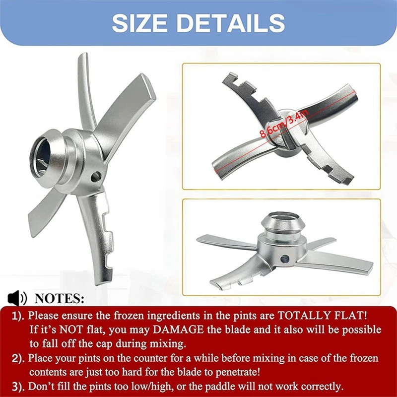 Ice Cream Stainless Steel Replacement Paddle Blade for NC701 CN700 Ice Cream Makers Attachment Blender Blade Assembly-ABLM - view 5
