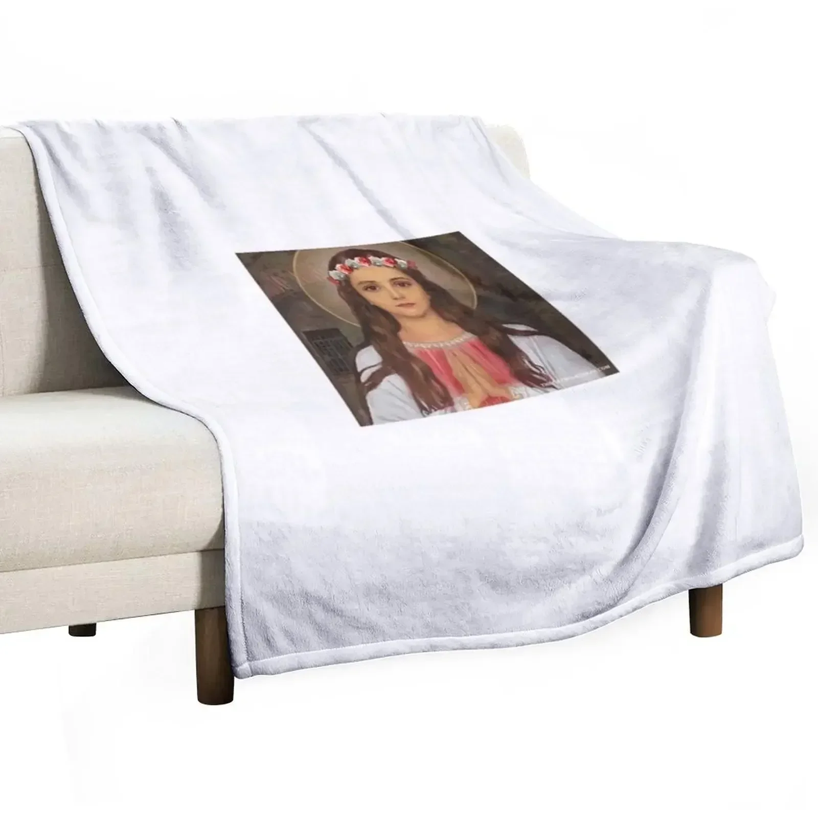 Saint Philomena Throw Blanket blankets ands Polar valentine gift ideas Blankets