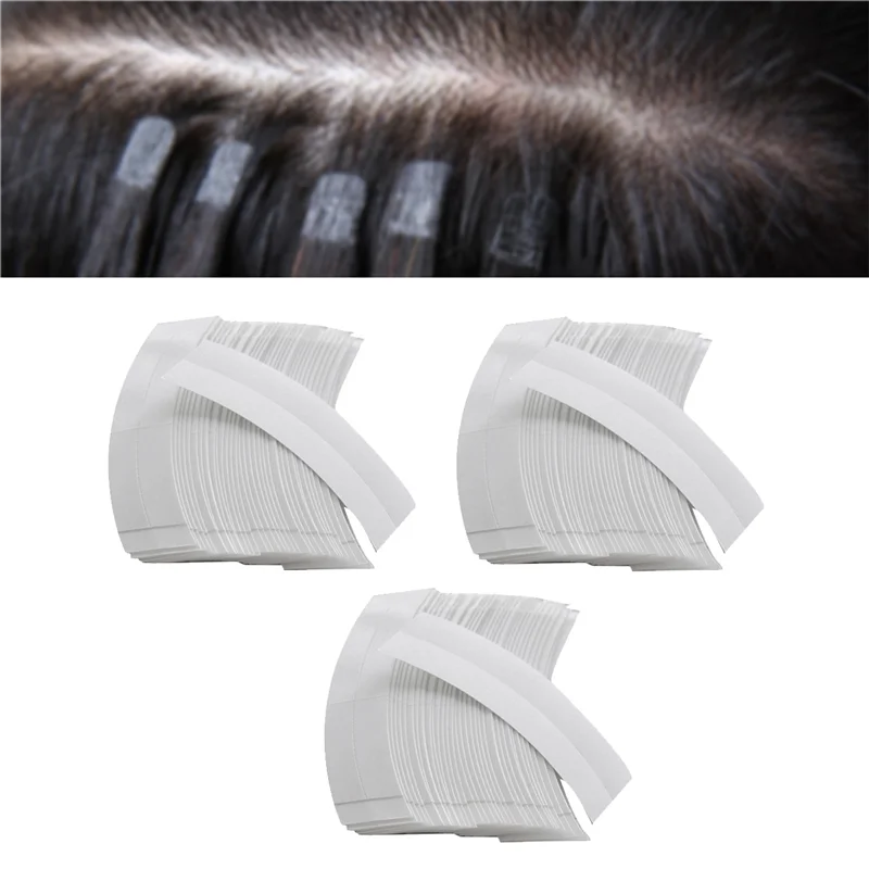 X17A 2025 NEW-108Pcs Fixed Hair Double Tape Adhesive Hair Extension Strips Waterproof For Toupees/Lace Wigs Film With Slitting L