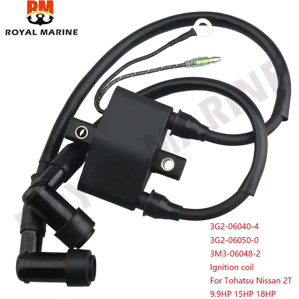 

Ignition coil for Tohatsu Nissan Mercury 9.9-30HP 3G2-06040-2 3G2-06040 3M3-06048-2 3A0-06048-0 3A0-06048-1 160643 8M0047311