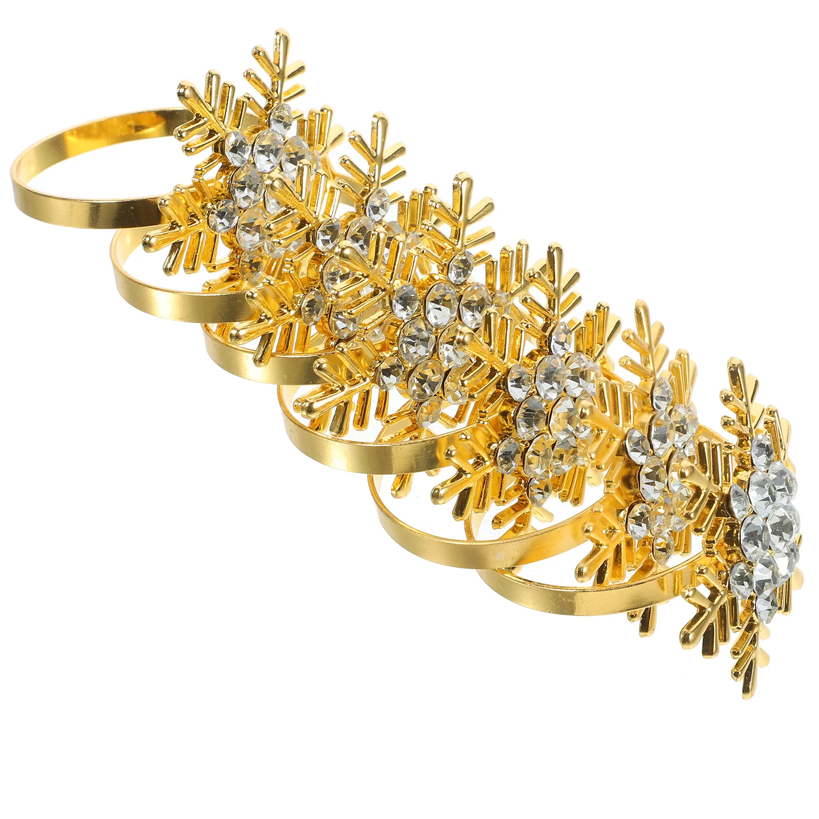 

6Pcs Gold Napkin Rings Elegant Sturdy Alloy Wedding Dinner Party Napkin Buckles Decorative Table Setting Party Table Decor