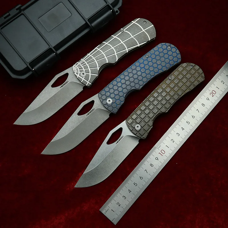 

LEMIFSHE Made Dixon Titanium Handle 154CM Ceramic Bearing Pocket EDC Tool Kitchenware Fish Hunting Camping Outdoor Folding Knife