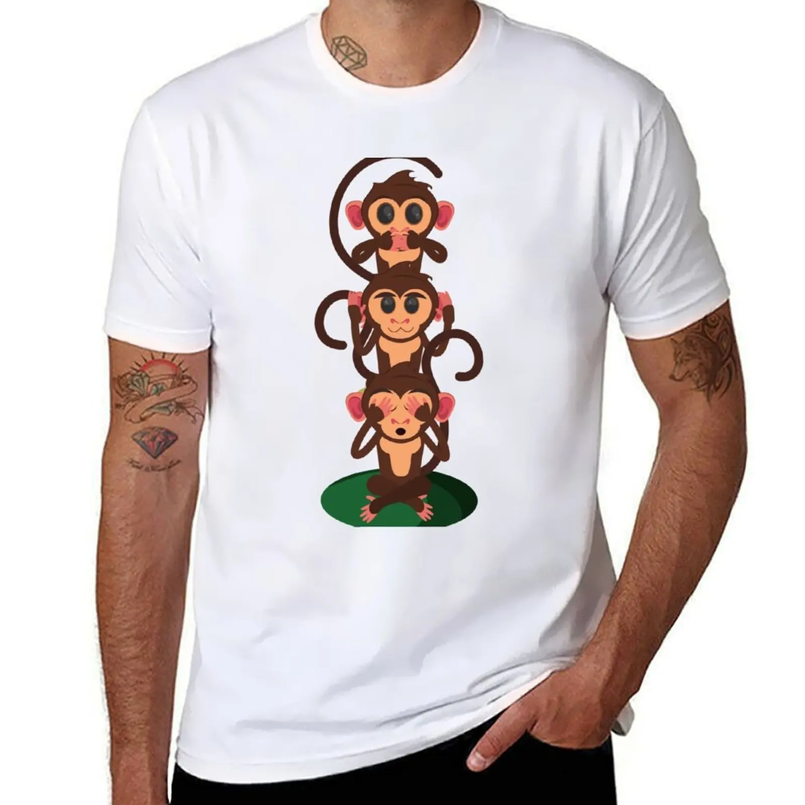 

The three wise monkeys T-Shirt man t shirt graphic t shirt man designer man t shirts high quality luxury brand T-Shirt