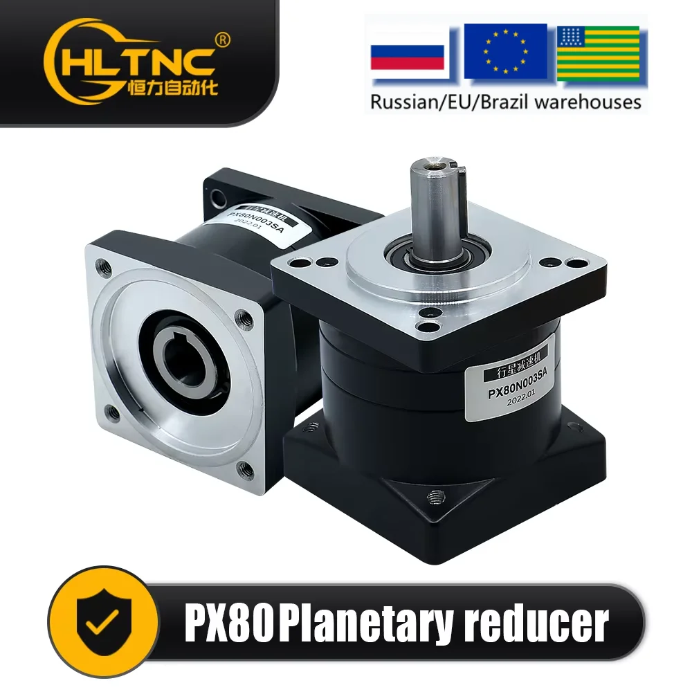

Planetary Reducer PX80 Ratio 3/ 4/ 5/ 8/ 10/ 13/ 16/ 20/ 36/ 64 Max 60N.m Suit fot Nema 32 34 servo stepper motor