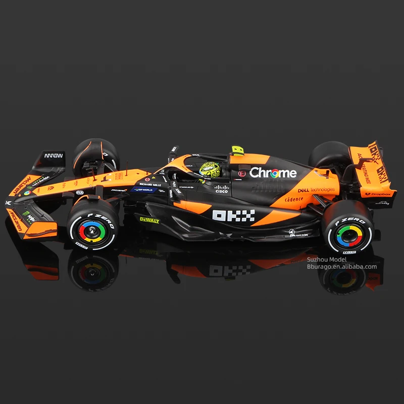 Bburago 1:24 F1 マクラーレン MCL38 合金車ダイキャストモデルおもちゃコレクションフォーミュラ 1 2024 シーズン 4 # ランド・ノリス 81 # オスカー・ピアストリ