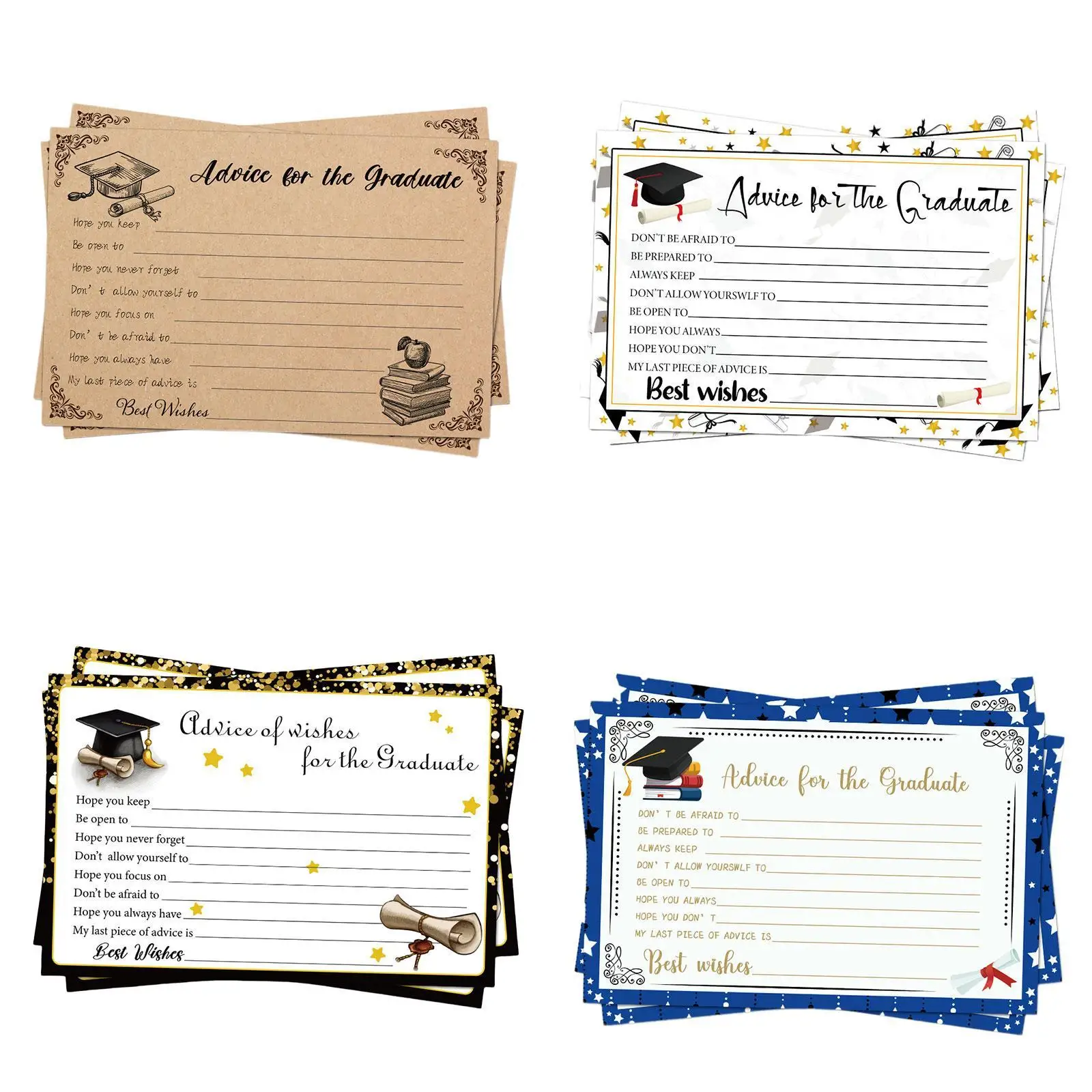 16x بطاقة نصائح التخرج لوازم حفلات التخرج تذكار التخرج #3