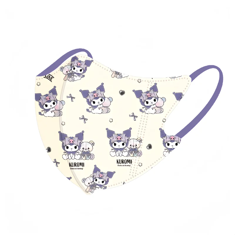 Kuromi Children Mask Originality Printing 3D Stereoscopic Disposable Mask Individual Packing Three Layer Protection Mask