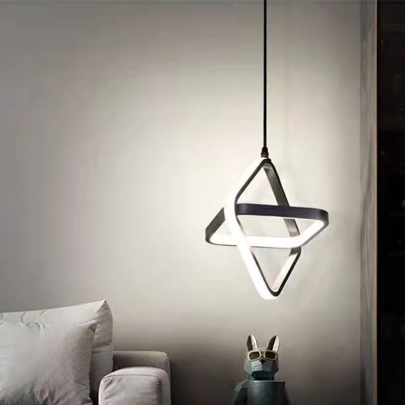 Modern LED Pendant Light Black White Hanging Light for Dining Room Bedroom Bedside Dining Table Kitchen Island - view 4