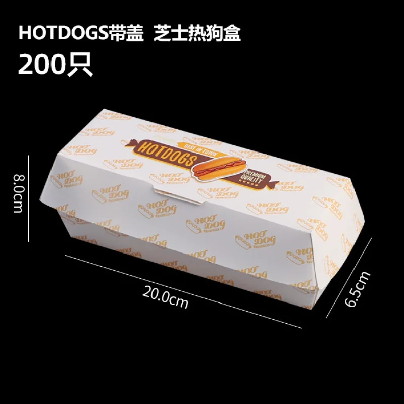 Customized productRectangular kraft paper box disposable hamburger sandwich hot dog packaging box waterproof thickened color box