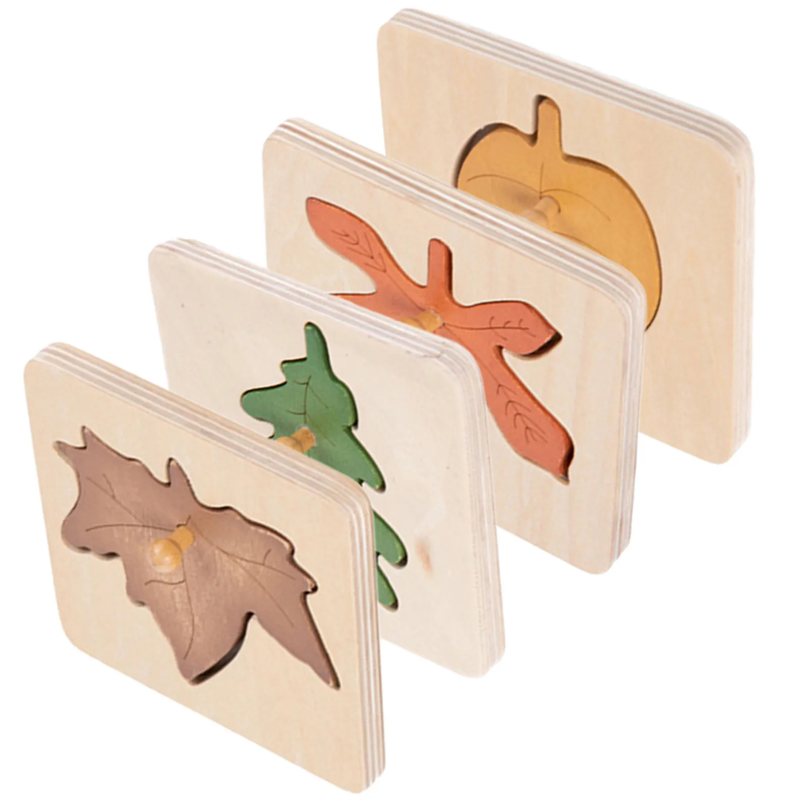 4 قطع من الألغاز الخشبية للأطفال، لعبة مطابقة تعليمية للأطفال الصغار، هدية للتطوير المعرفي